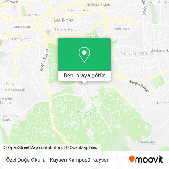 Özel Doğa Okulları Kayseri Kampüsü harita