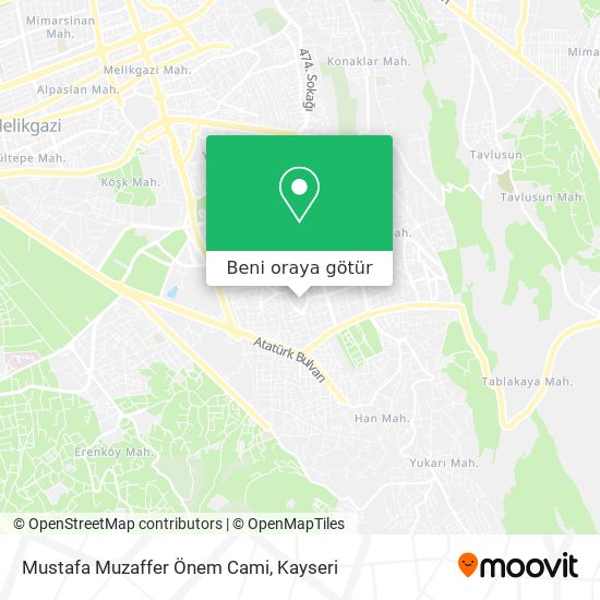 Mustafa Muzaffer Önem Cami harita