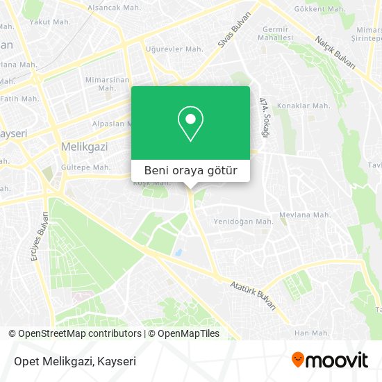 Opet Melikgazi harita