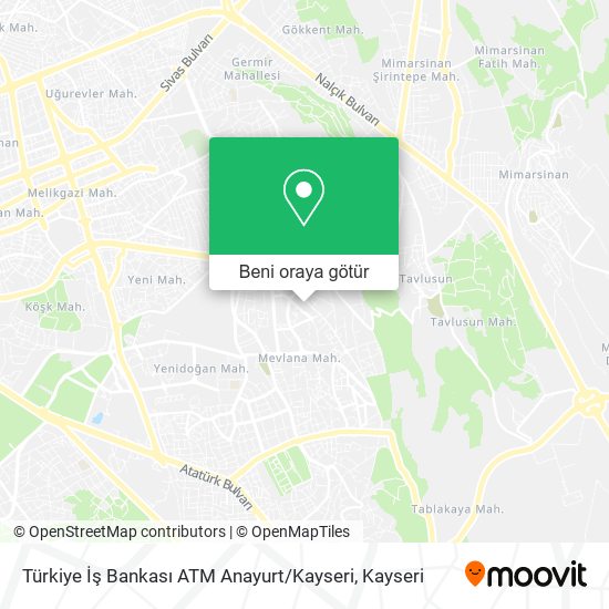 Türkiye İş Bankası ATM Anayurt / Kayseri harita