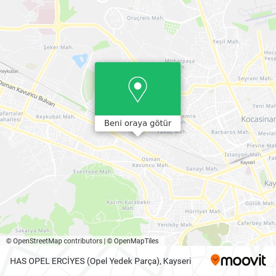 HAS OPEL ERCİYES (Opel Yedek Parça) harita