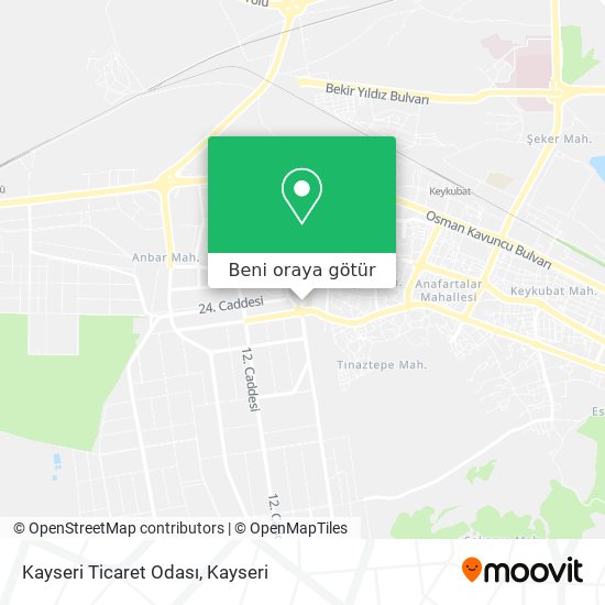 Kayseri Ticaret Odası harita
