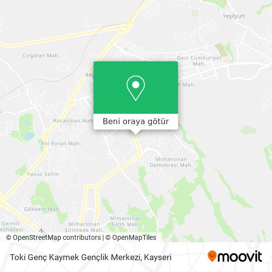 Toki Genç Kaymek Gençlik Merkezi harita