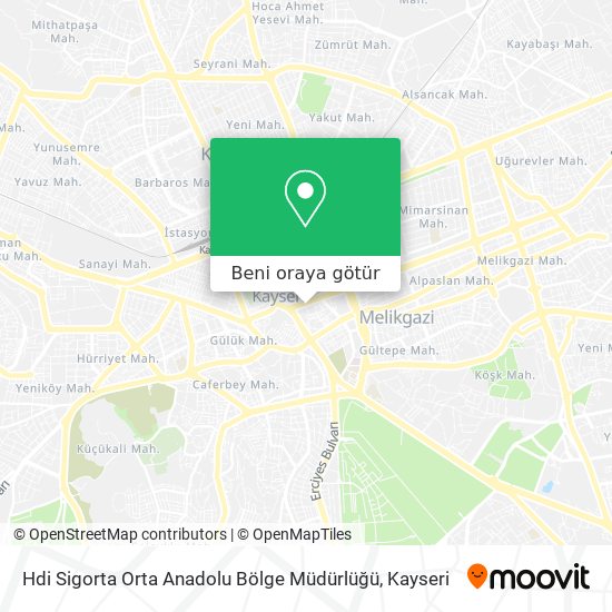 Hdi Sigorta Orta Anadolu Bölge Müdürlüğü harita
