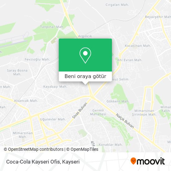 Coca-Cola Kayseri Ofis harita