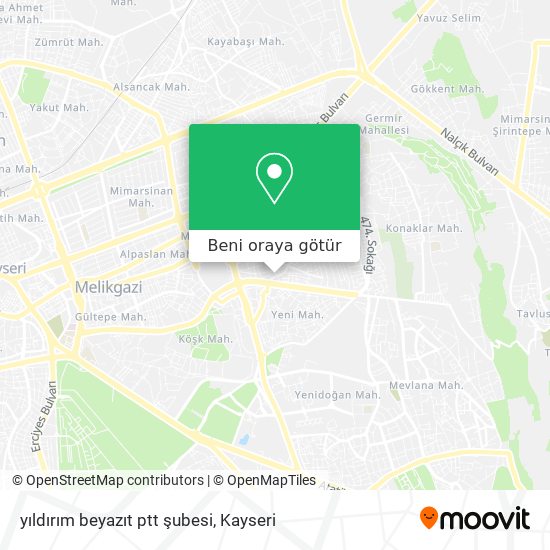 yıldırım beyazıt ptt şubesi harita