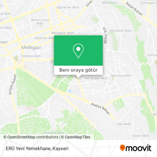 ERÜ Yeni Yemekhane harita