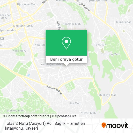 Talas 2 No'lu (Anayurt) Acil Sağlık Hizmetleri İstasyonu harita