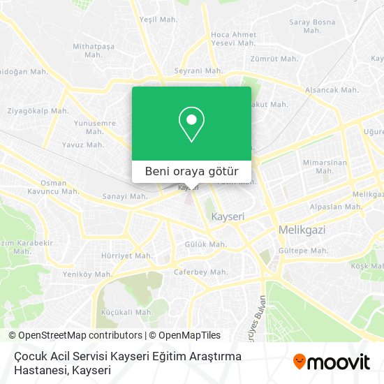 Çocuk Acil Servisi Kayseri Eğitim Araştırma Hastanesi harita