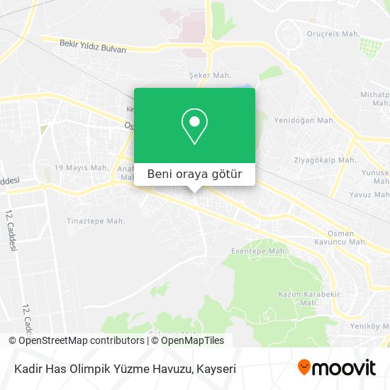 Kadir Has Olimpik Yüzme Havuzu harita