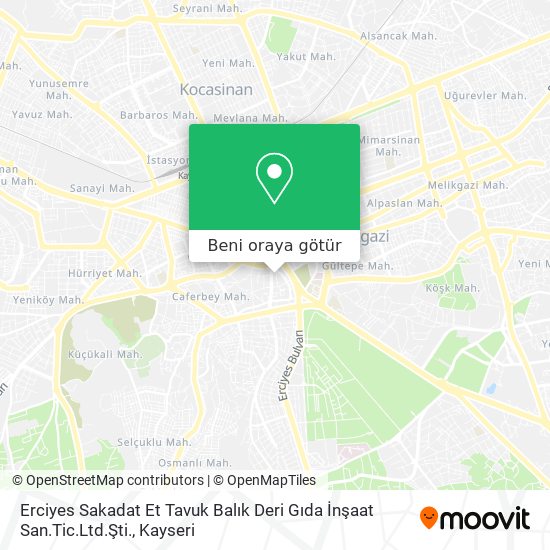 Erciyes Sakadat Et Tavuk Balık Deri Gıda İnşaat San.Tic.Ltd.Şti. harita