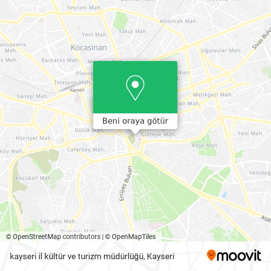 kayseri il kültür ve turizm müdürlüğü harita