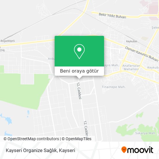 Kayseri Organize Sağlık harita