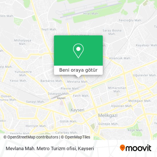 Mevlana Mah. Metro Turizm ofisi harita