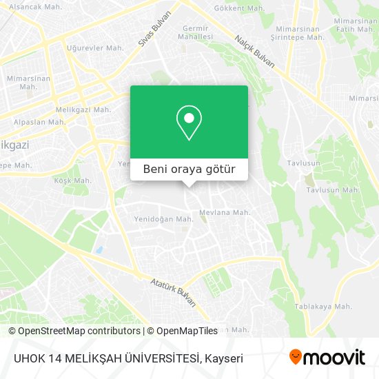 UHOK 14 MELİKŞAH ÜNİVERSİTESİ harita