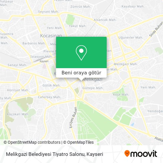 Melikgazi Belediyesi Tiyatro Salonu harita