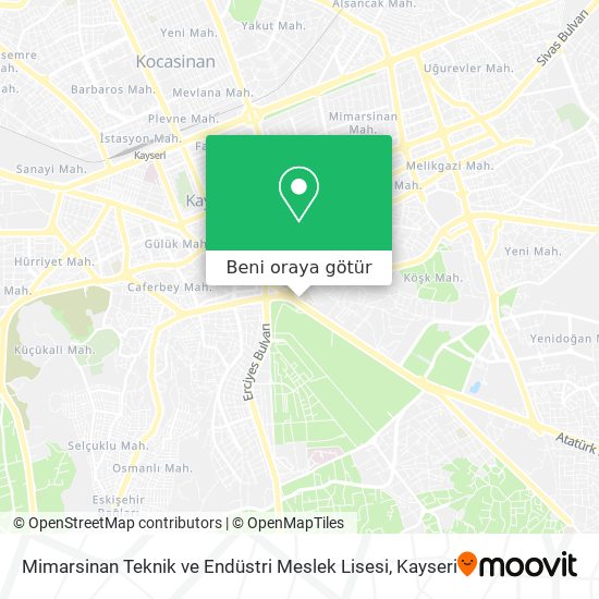 Mimarsinan Teknik ve Endüstri Meslek Lisesi harita
