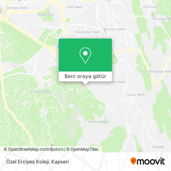 Özel Erciyes Koleji harita