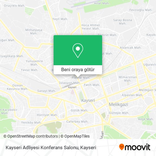 Kayseri Adliyesi Konferans Salonu harita