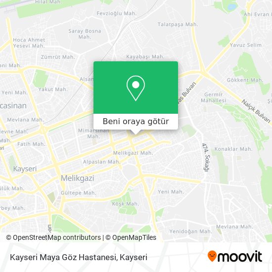 Kayseri Maya Göz Hastanesi harita