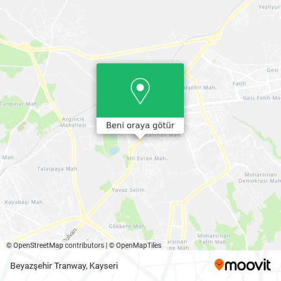 Beyazşehir Tranway harita