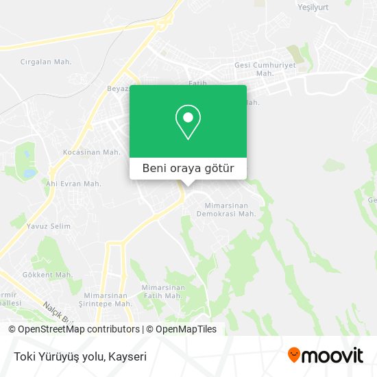 Toki Yürüyüş yolu harita