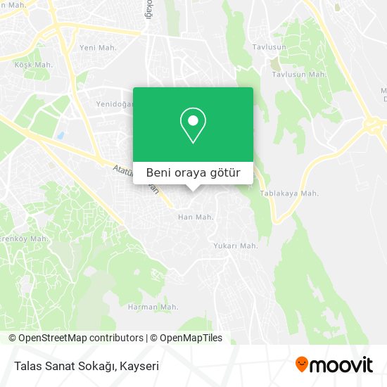 Talas Sanat Sokağı harita