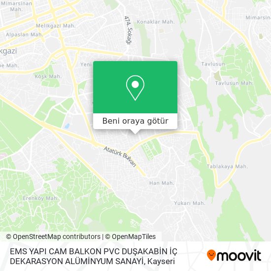 EMS YAPI CAM BALKON PVC DUŞAKABİN İÇ DEKARASYON ALÜMİNYUM SANAYİ harita