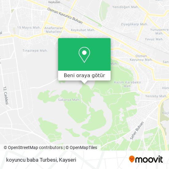 koyuncu baba Turbesi harita