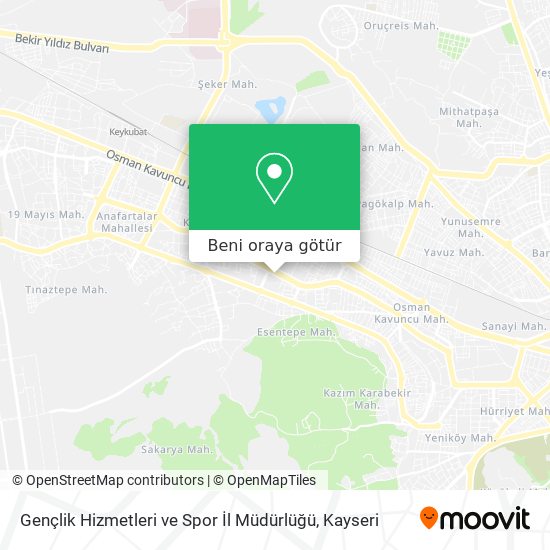 Gençlik Hizmetleri ve Spor İl Müdürlüğü harita