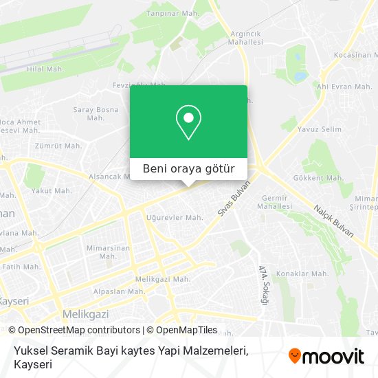 Yuksel Seramik Bayi kaytes Yapi Malzemeleri harita