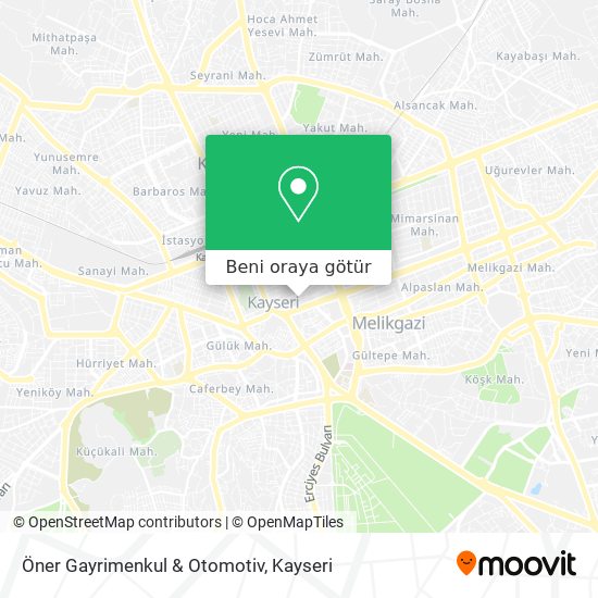Öner Gayrimenkul & Otomotiv harita
