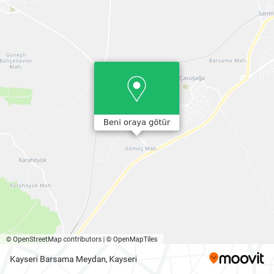 Kayseri Barsama Meydan harita