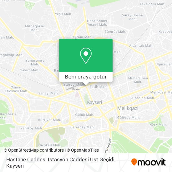 Hastane Caddesi İstasyon Caddesi Üst Geçidi harita