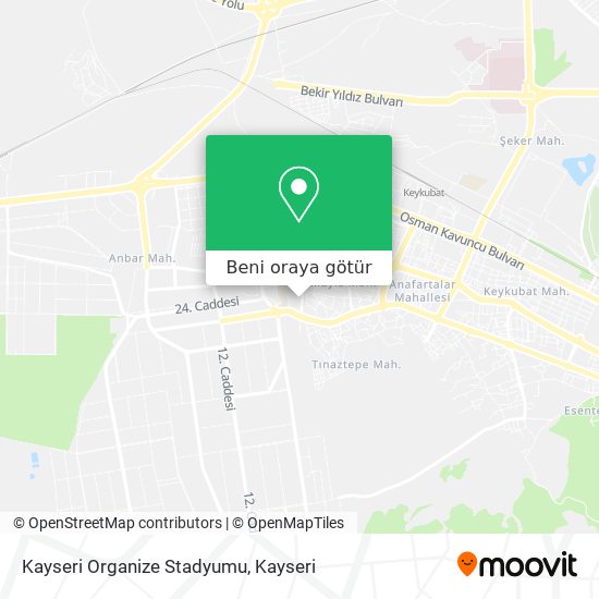Kayseri Organize Stadyumu harita