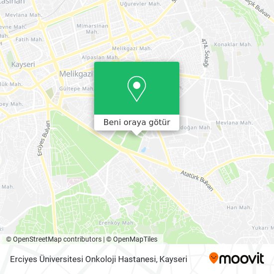 Erciyes Üniversitesi Onkoloji Hastanesi harita