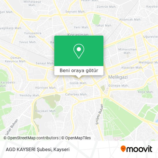 AGD KAYSERİ Şubesi harita