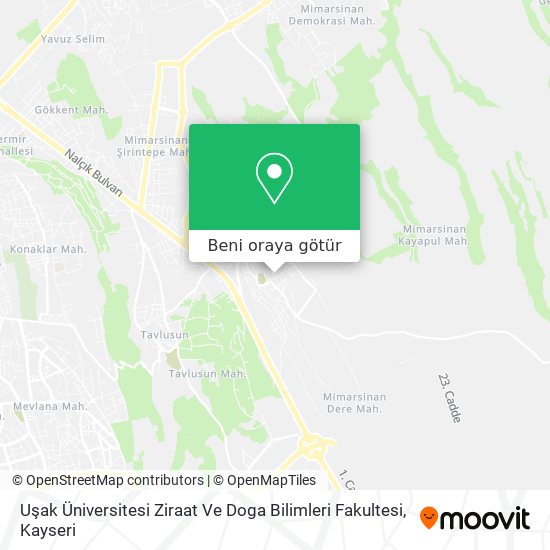 Uşak Üniversitesi Ziraat Ve Doga Bilimleri Fakultesi harita