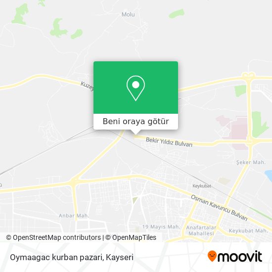 oymaagac kurban pazari melikgazi nerede otobus veya tramvay ile nasil gidilir