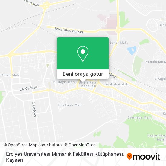 Erciyes Üniversitesi Mimarlık Fakültesi Kütüphanesi harita