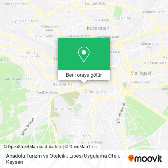 Anadolu Turizm ve Otelcilik Lisesi Uygulama Oteli harita