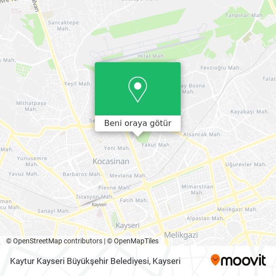 Kaytur Kayseri Büyükşehir Belediyesi harita