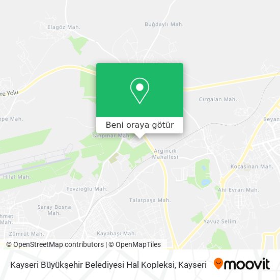 Kayseri Büyükşehir Belediyesi  Hal Kopleksi harita