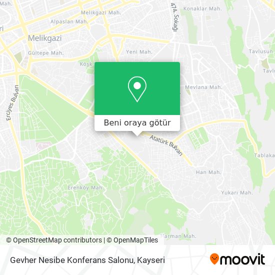 Gevher Nesibe Konferans Salonu harita