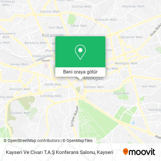 Kayseri Ve Civarı T.A.Ş Konferans Salonu harita