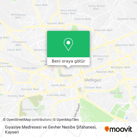 Gıyasiye Medresesi ve Gevher Nesibe Şifahanesi harita