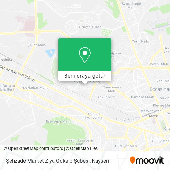 Şehzade Market Ziya Gökalp Şubesi harita