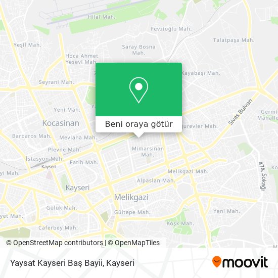Yaysat Kayseri Baş Bayii harita