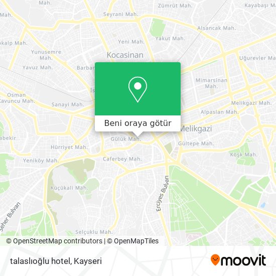 talaslioglu hotel melikgazi nerede otobus veya tramvay ile nasil gidilir