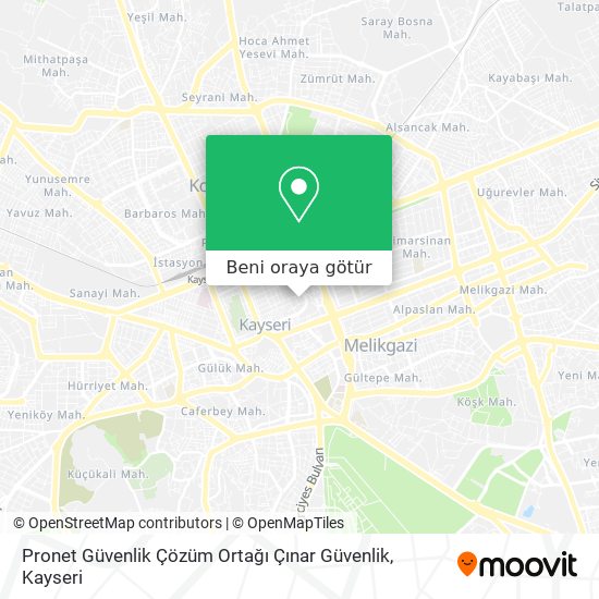 Pronet Güvenlik Çözüm Ortağı Çınar Güvenlik harita